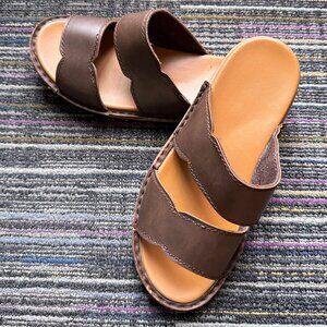 Unisex Leather Adult Classic Slide Sandals